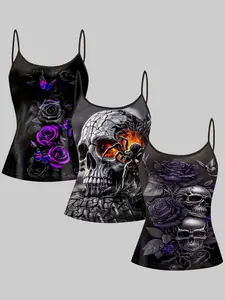 Women's Slim-Fitting Sleeveless Strap Top Set, All-Season Casual Wear, Perfect for Daily Use & Party