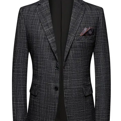Men's Spring & Fall Single-Breasted Two-Button Suit Jacket, Blazer Suit, British Style Business Casual Fashion Outerwear, Men's Western Wind Coat