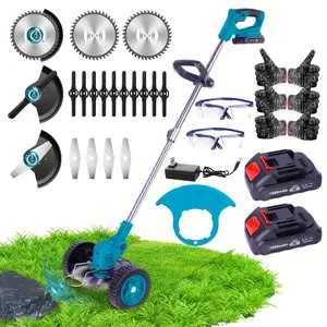 【TM-blue】A lightweight, portable electric lawn mower designed specifically for home use; powered by a lithium-ion battery; comes with a variety of blade options; weed trimmer; multifunctional gardening tool; all-in-one tool