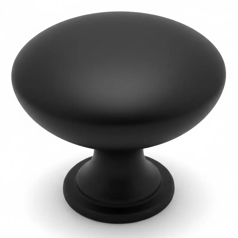 Cosmas 5305FB Flat Black Round Cabinet Knob