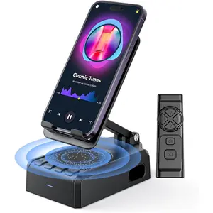 Bluetooth Speaker with Video Scrolling Remote For Phone Stand, Phone Speaker Amplifier, Stereo Sound, Adjustable Holder, Gifts for Men Women Teens