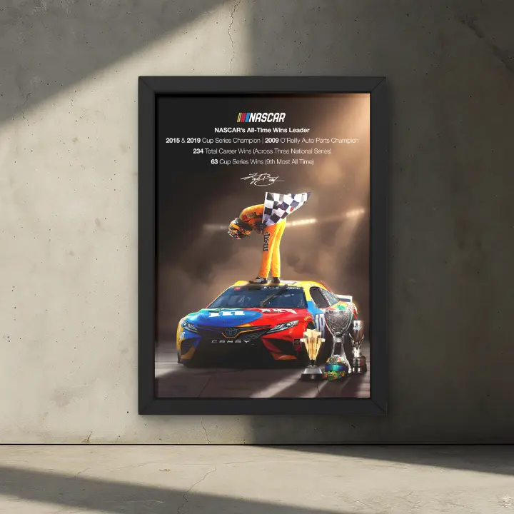 [No Frame] Kyle Busch Nascar Legendary All-time Wins Leader Poster, Nascar Wall Art, Fade-Resistant Poster, Poster for fans