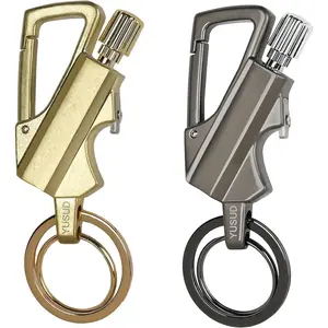 2 Pack Permanent Match Infinity Lighter with Multitool Keychain Bottle Opener, Reusable Waterproof Match Strike Anywhere, Forever Flint Fire Starter for Outdoor Survival, for Men