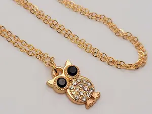 Cute Owl Golden Necklace, Dainty Necklace, Bridesmaid Gift Tiny Owl