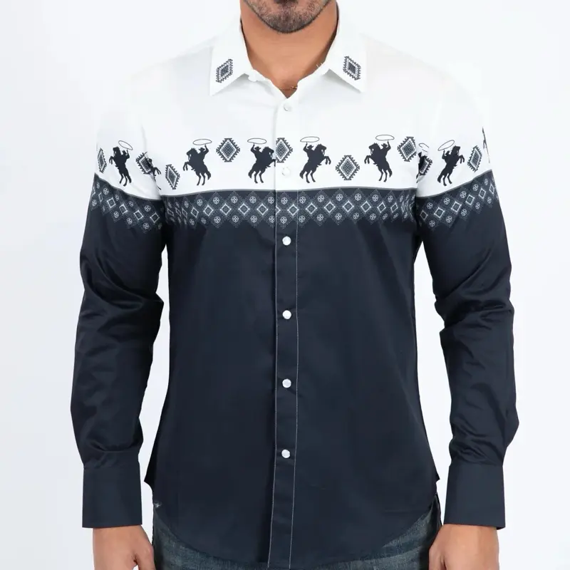 Men’s Western Rodeo Graphic Long Sleeve Shirt