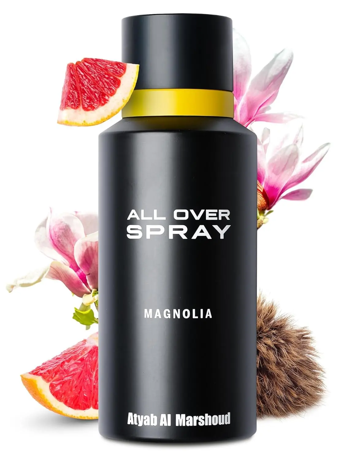 ATYAB AL MARSHOUD Magnolia All Over Spray (125 mL) - Long-Lasting (Up to 24 Hours), Unisex Body Mist, Floral & Fruity Magnolia Scent with Musk & Amber, Premium Body Spray for Women & Men