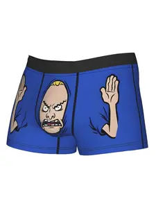 Beavis Retro Anime Underwear for Man, Soft Breathable Boxer Briefs with Design Print
