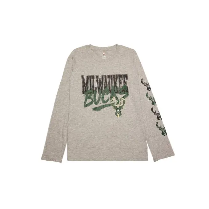 Youth Outerstuff Get Busy Gray Milwaukee Bucks Long Sleeve T-Shirt