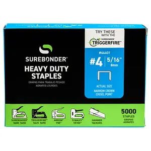 5/16" Heavy Duty Narrow Crown Staples - 5000 Count | #4 Series