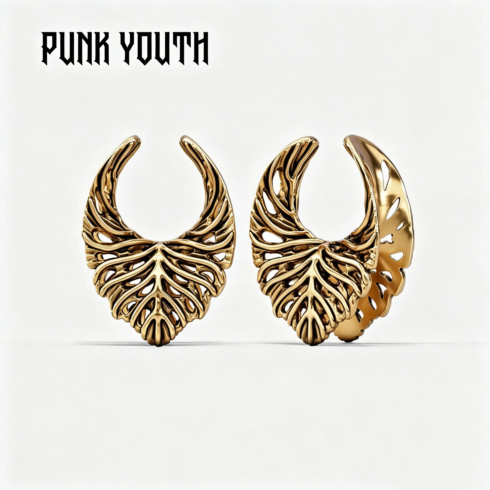 RETRO LEAF TUNNELS  earrings