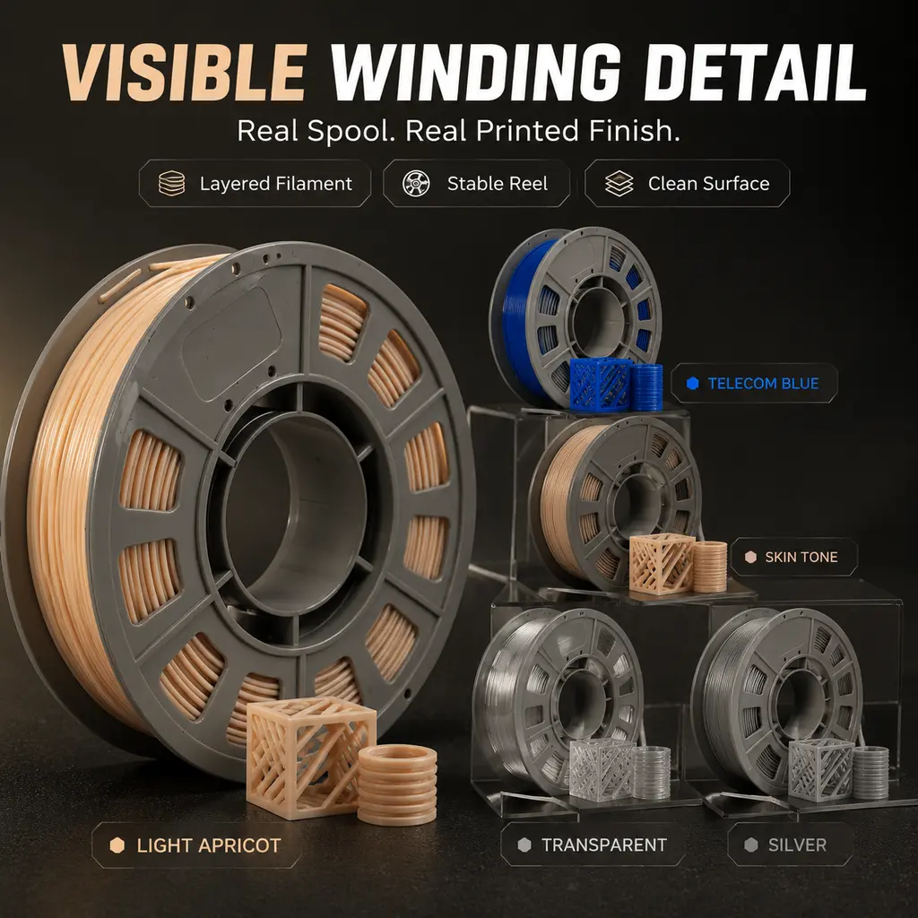 5 Pack Multi-Color PETG Filament 300g Each, 5 Clear Cool & Neutral Shades 1.75mm PETG Wire, Smooth Feeding Low Warp, Great For Decor Vases & Desktop Crafts, Compatible All FDM 3D Printers easy printing bundle