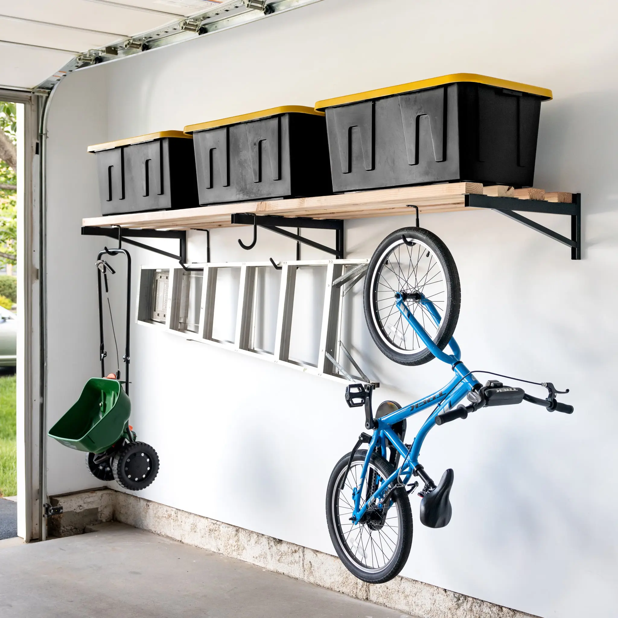 2' x 8' DIY Wall Shelf Brackets | Heavy Duty Garage Wall Shelf