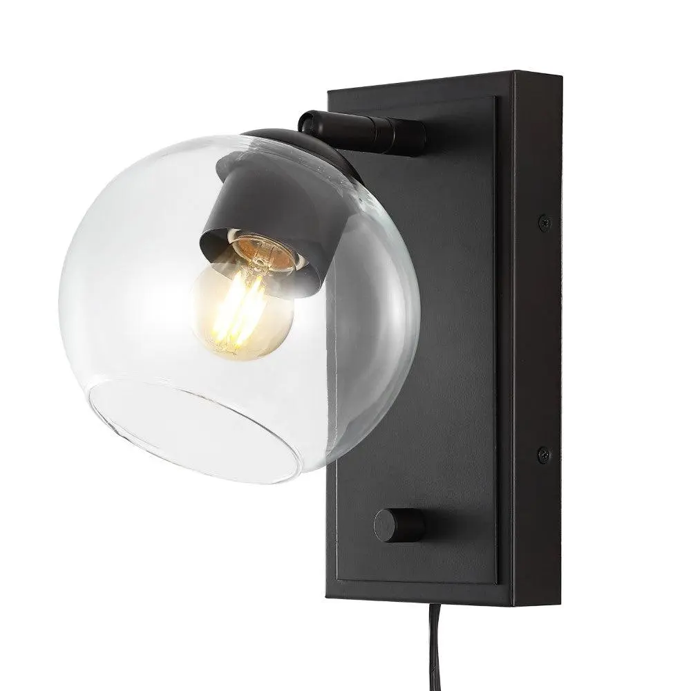 JONATHAN Y Hugo 6" Minimalist Modern Plug-In or Hardwired Adjustable Iron LED Wall Sconce with Rotary Dimmer