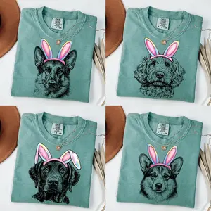Easter Bunny Dog Shirt – 50 Dog Breeds Available, Custom Dog Lover Gift, Cute Bunny Ear Puppy Tee, Easter Dog Mom Shirt, Light Green Comfort Colors Easter Shirt - EVA RAMOS