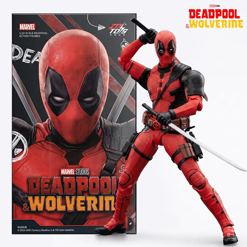 Marvel Deadpool & Wolverine: Deadpool 7-Inch Action Figure, Poseable Movie Collectible with Dual Katanas, Ideal for Display and Holiday Gifting