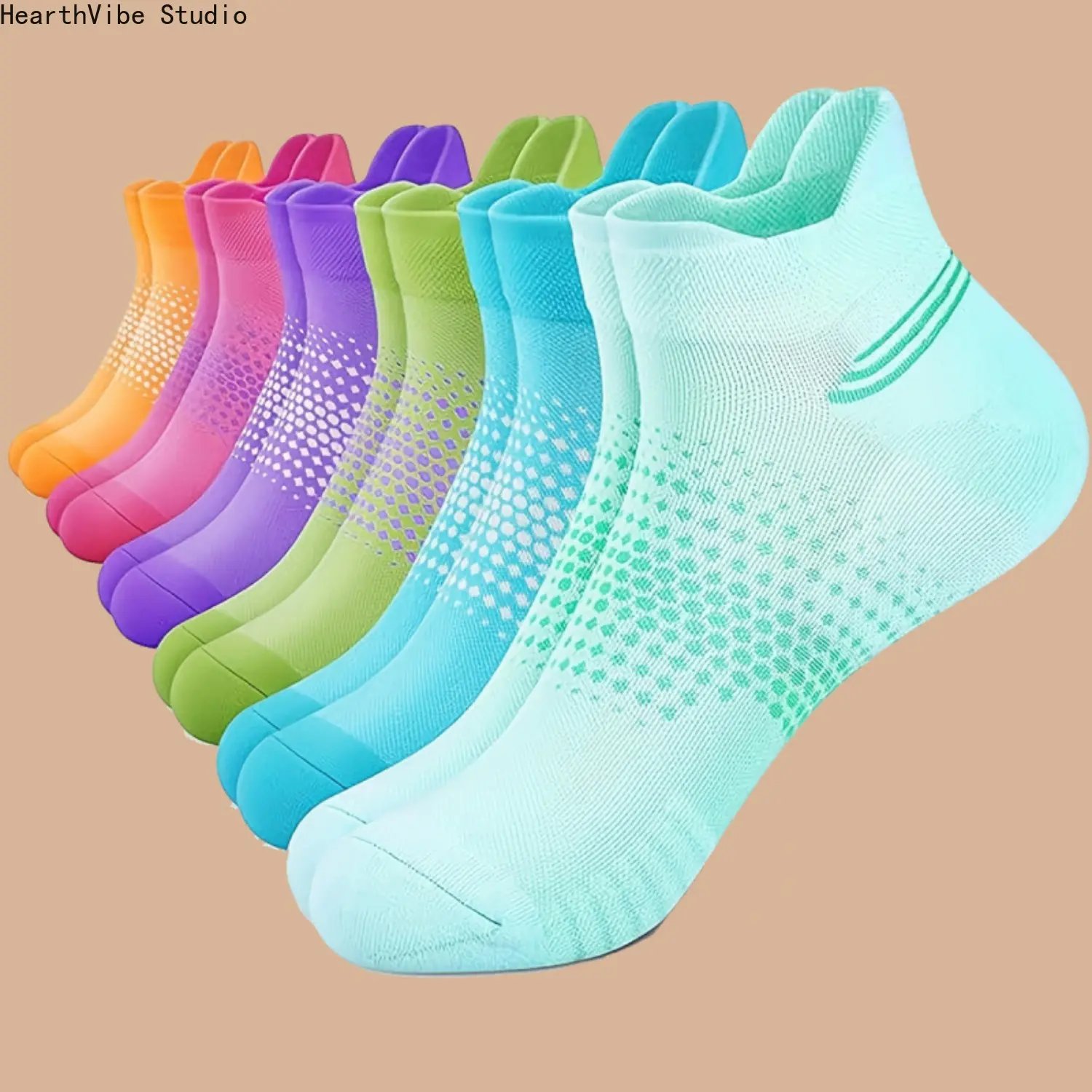 6 Pairs Women's Ankle Athletic Socks, Casual Breathable Running Socks with Non-Slip Heel, Cushioned Sports Socks for All Seas, Socks For Women