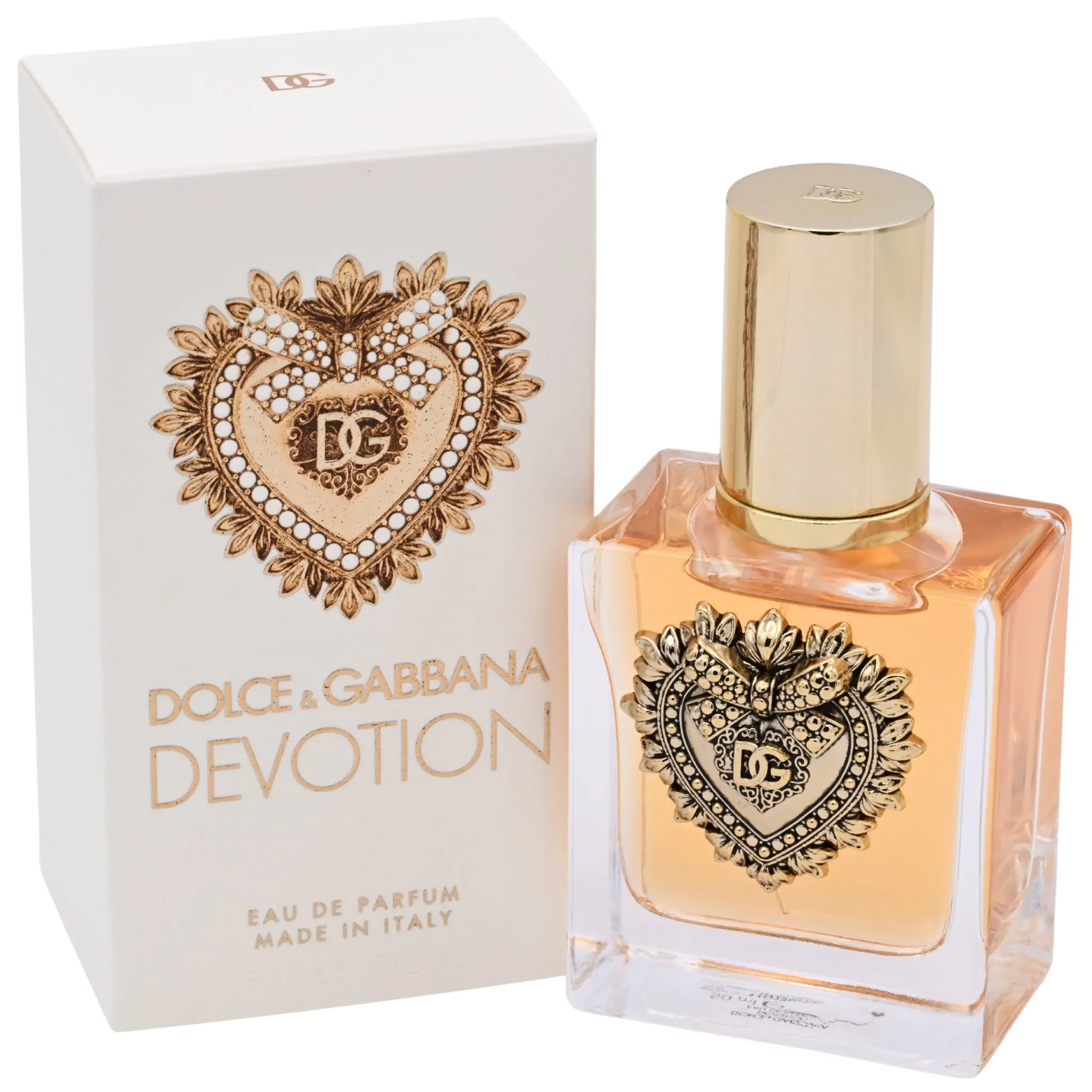 DOLCE & GABBANA Devotion Eau de Parfum for Women, Indulgent Gourmand Fragrance with Candied Citrus & Madagascar Vanilla, Signature Scent for Everyday Wear, 1.7 fl oz, Feminine Energy, Floral, Vanilla Scents, Edp, Single Item, Box, Liquid