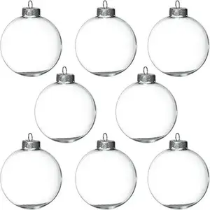 12 Pack Glass Heart Christmas Ornament 60mm/2.36" Clear Fillable Ornaments