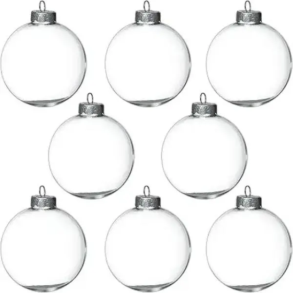 12 Pack Glass Heart Christmas Ornament 60mm/2.36" Clear Fillable Ornaments