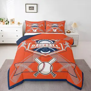 Sports Bedding,Baseball Players Comforter,Kids Boys Girls Gift,Baseball Lovers Down Comforter,Sports Insert Soft Duvet