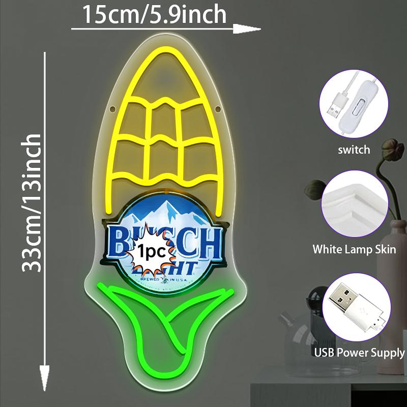 Corn Beer Neon Sign Lamp Beer Bar Pub Wall Decor Gift