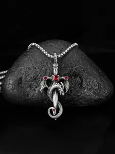1 Piece Dragon Design Pendant Necklace for Men & Women, Punk Stainless Steel Jewelry for Party, Exquisite Chain Jewelry, Elegant All-match Fashion Accessories for Daily Decoration, Exquisite Birthday Gifts
