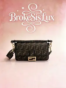 Pre-owned FENDI Baguette Medium Bag in FF Monogram Fabric TikTok Viral Y2K Luxury Handbag 2026