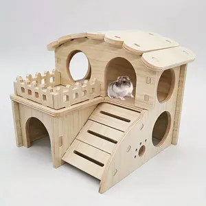 Hamster squirrels solid wood hiding house hedgehogs wooden house gingham bears wooden nests Dutch pig sleeping house ruddy chickens small house