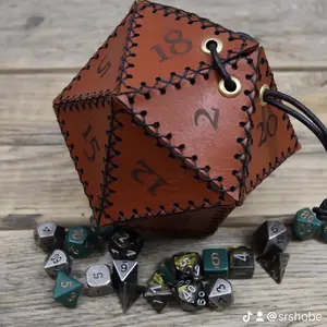 Leather handmade D20 Dice bag