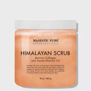 Himalayan Body Scrub with Collagen, Glycerin - 10 oz Cosmetic Body Care Product for Exfoliating, Hydrating Skin
