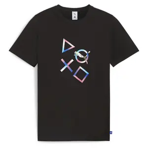 PUMA Mens X Graphic Print Crew Neck Short Sleeve Casual Tops Casual - Black