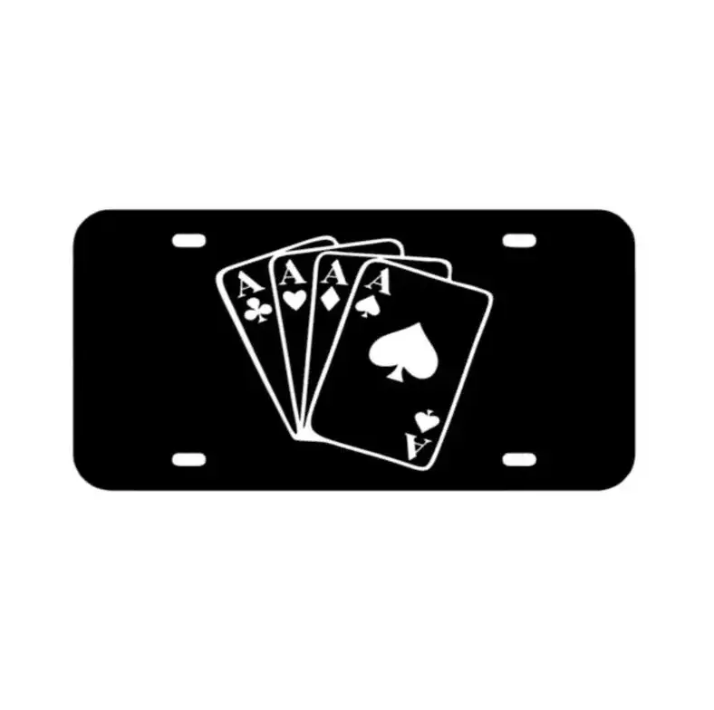 Ace Of Spades Personalized Aluminum License Plate - 12x6 in (29cm x 14cm), Weather Resistant, Handmade in USA, Humor Decal, Easy 4-Holes Fix Installation, TruckCarVan Accessories, Home Decor Plaque & Sign