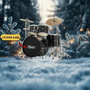 Personalized Drummer Christmas Ornament 2D Acrylic Drum Ornament Drummer Custom Name ornament, Christmas Gifts For Drummer, Custom Ornaments