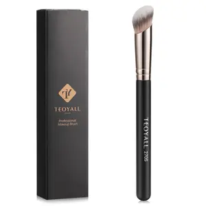 TEOYALL under Eye Concealer Brush, Angled Contour Brush Synthetic Kabuki Brush for Concealing Blending Setting Buffing with Liquid, Cream and Powder Cosmetic (270S)