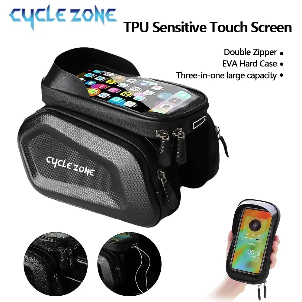 Bicycle Phone Bag Bike Top Front Tube Frame Bags Cycling Front Bag Touch Screen Road MTB Mountain Bike Phone Bags Accessories Outdoor Cycling Accessories