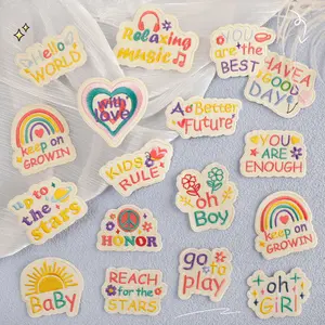 10pcs Colorful Embroidered Patches DIY for Clothes Hats Bags, Vintage Sew-on Badges for Repair or Decoration