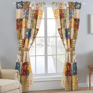 Ryleigh Floral Patchwork Country Garden Fall Flowers Paisley Window Curtain Panel/Drapes