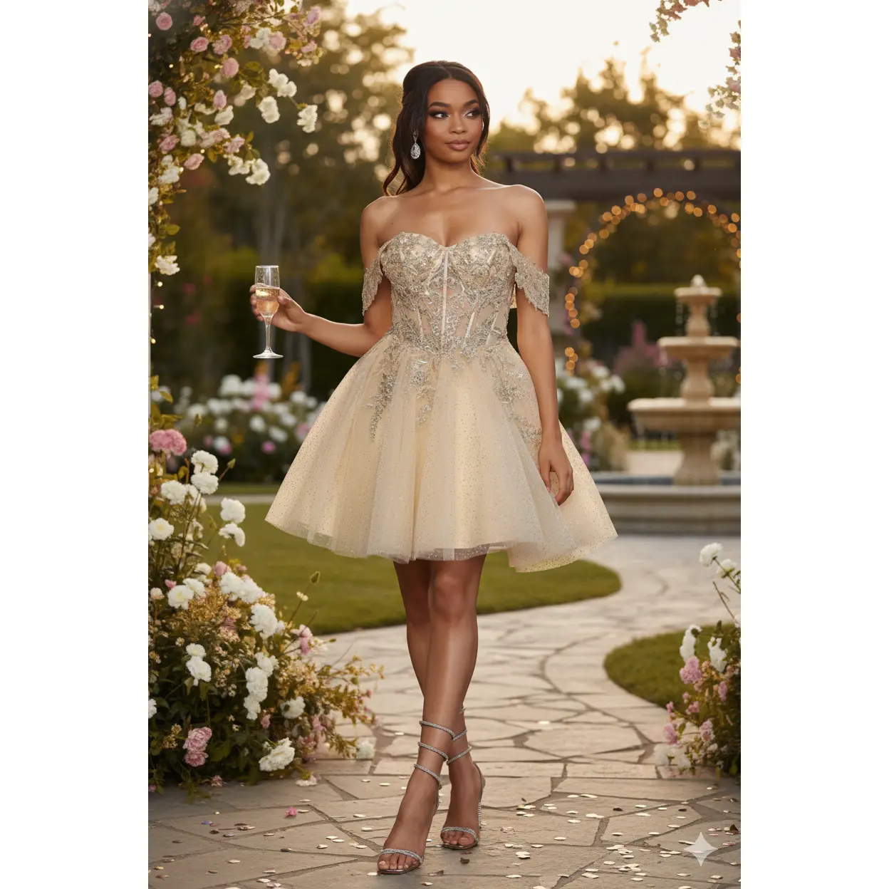 Dama Dresses for Quinceanera in Champagne Cute Quince Outfit-New Collection  - TikTok Shop