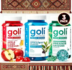 Goli Nutrition Zero Sugar 3 Pack Gummies Bundle | Apple Cider Vinegar, Ashwagandha, Pre+Post Probiotics, Gut Digestion