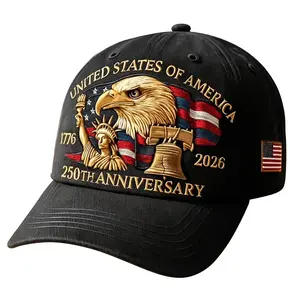 United States 250Th Anniversary Cap,Embroidery Retro Washed Patriotic Baseball Cap,Celebrate 250 Years of American Freedom,Adjustable Bald Eagle,Liberty Bell,Statue of Liberty Hat,For Men Women SZBAOAN