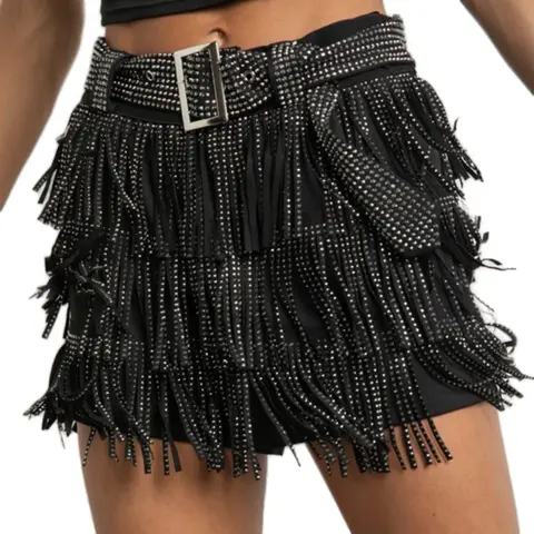 Fringe Full Stone Skirt & Skort - Bottom, Womenswear