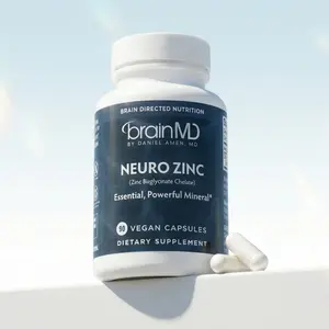 BrainMD - Neuro Zinc - Powerful Immunity, Cognitive and Mood Support - Vegan Capsule, Soy Free Gluten & Yeast Free - 90pcs vegan capsules