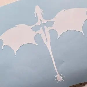 Fourth Wing Inspired Dragon Car Decal | White