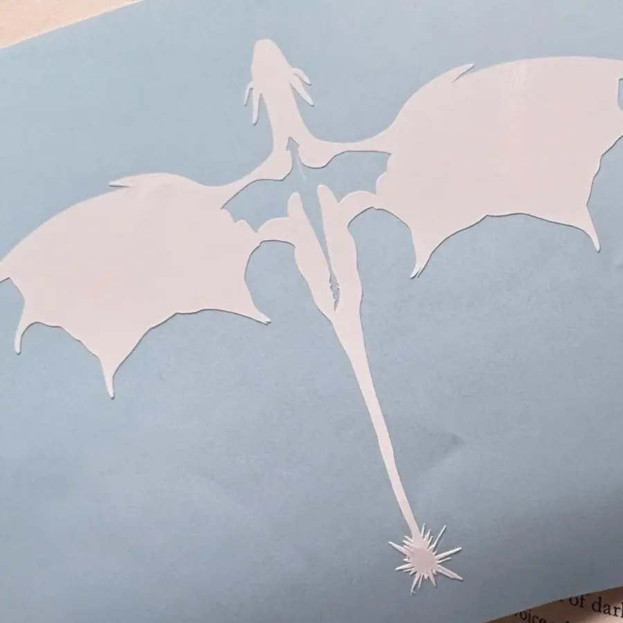 Fourth Wing Inspired Dragon Car Decal | White