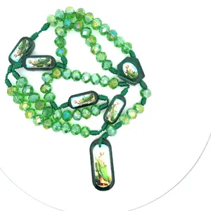 St Jude Green Bead Rosary