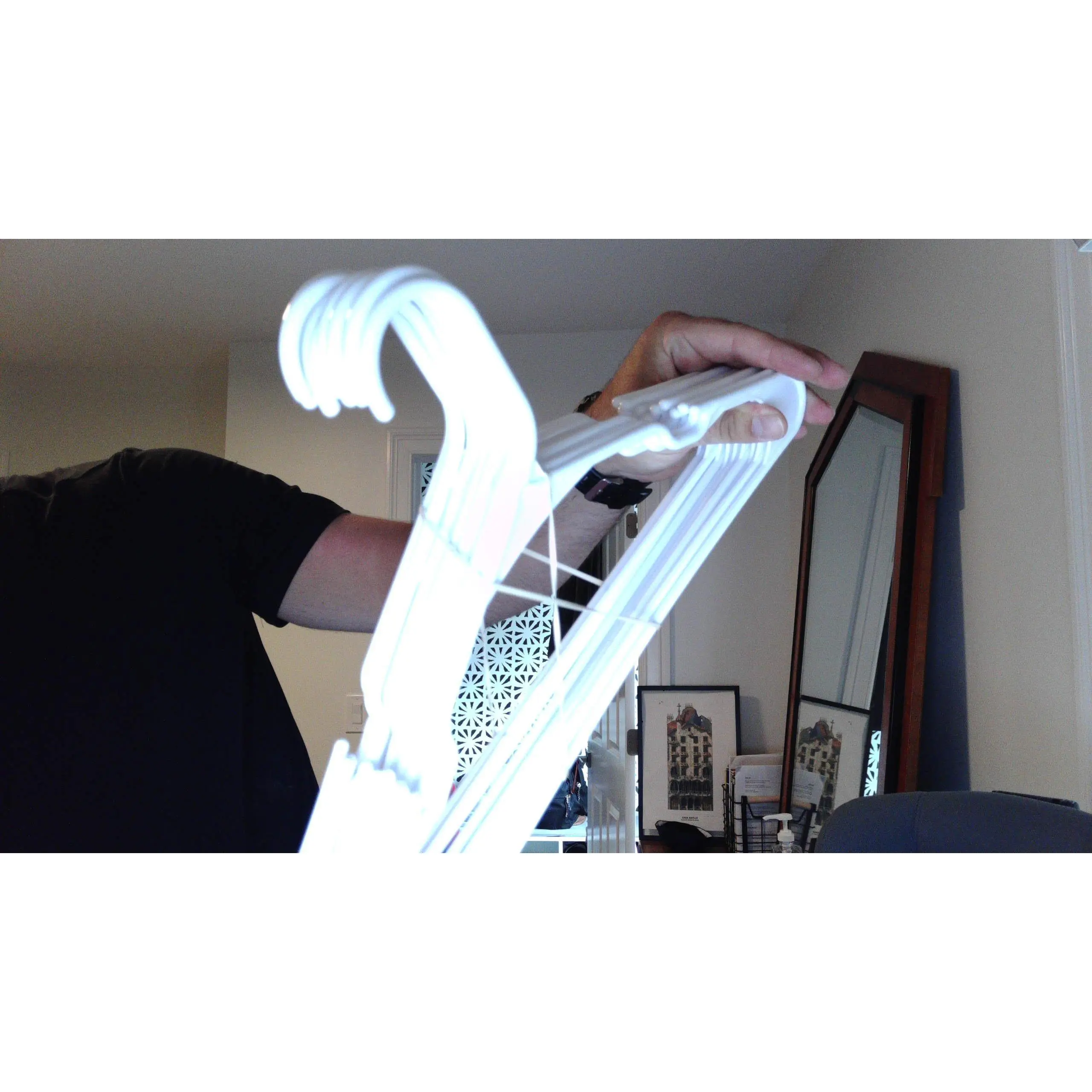 Lot of 40 Heavy Duty White Plastic Tubular Clothes Hangers (10 x 4)