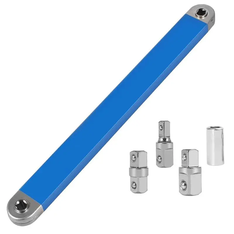 Offset Extension Wrench, 1 Set Impact Offset Extension Wrench Set, Socket Wrench Tool with Square Drive Adapters, Professional Hand Tool for Home & Office