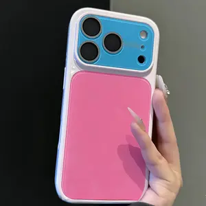 Summer Dopamine Color Block Large View Window Acrylic Shockproof Phone Case For ip17Pro Max, ip16Pro/15/14/13