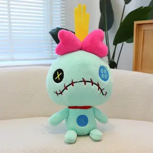 25cm Scrump Plush Toy Lilo & Stitch Cute Stitched Ragdoll Stuffed Doll Soft Plushie Set Cartoon Gift for Fans Home Decor