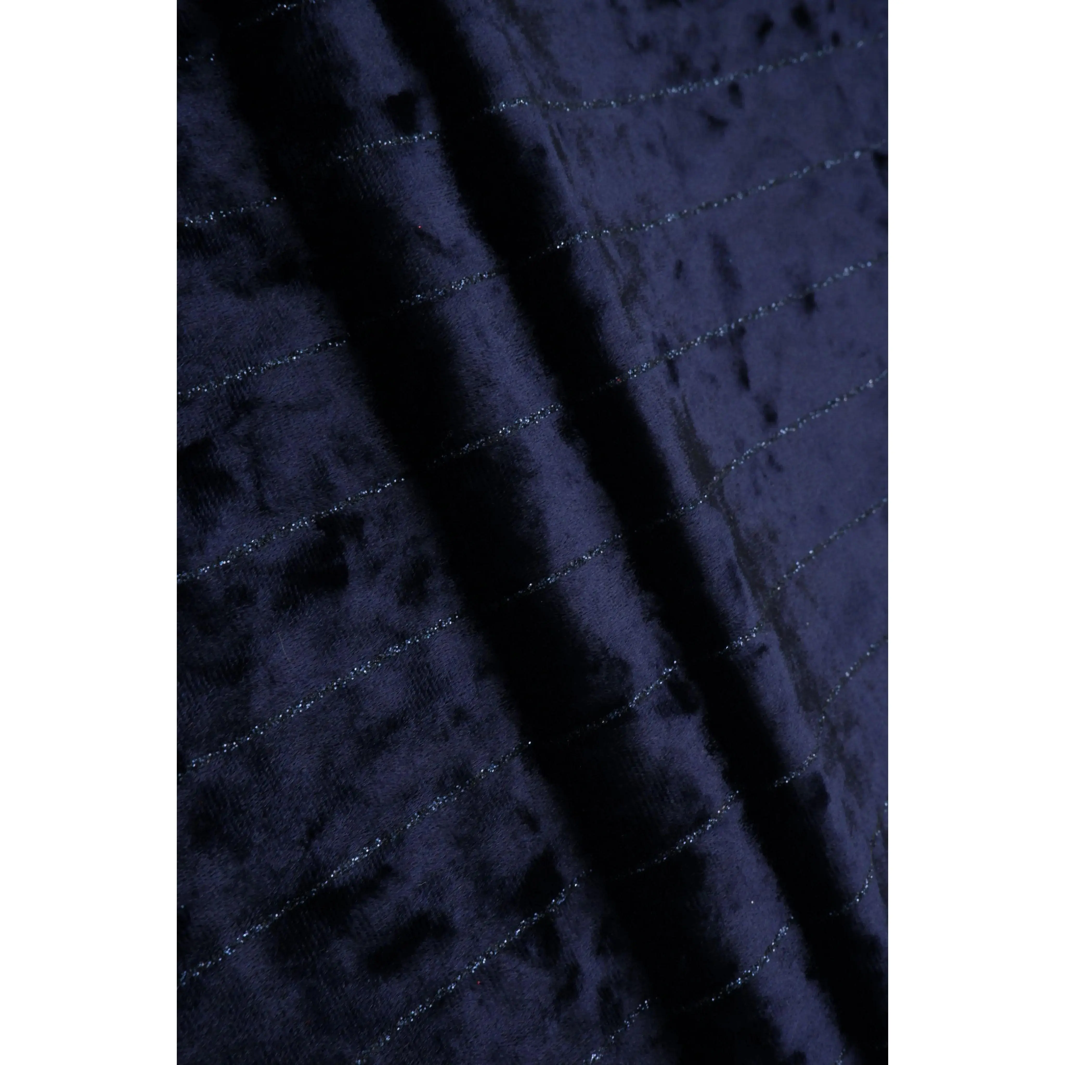 Polyester Elastane Velvet 250 GSM Glitter Stripe Fabric Soft 59" Width